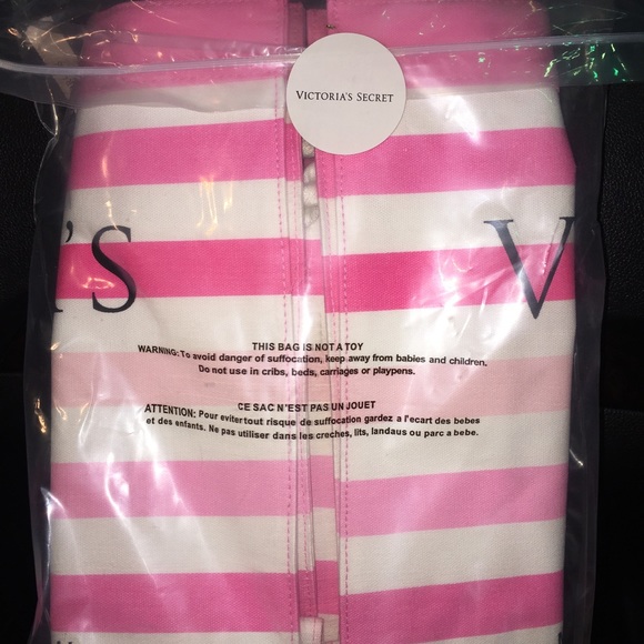 Victoria’s Secret Pink and White Tote w/Flipflops - Picture 5 of 5